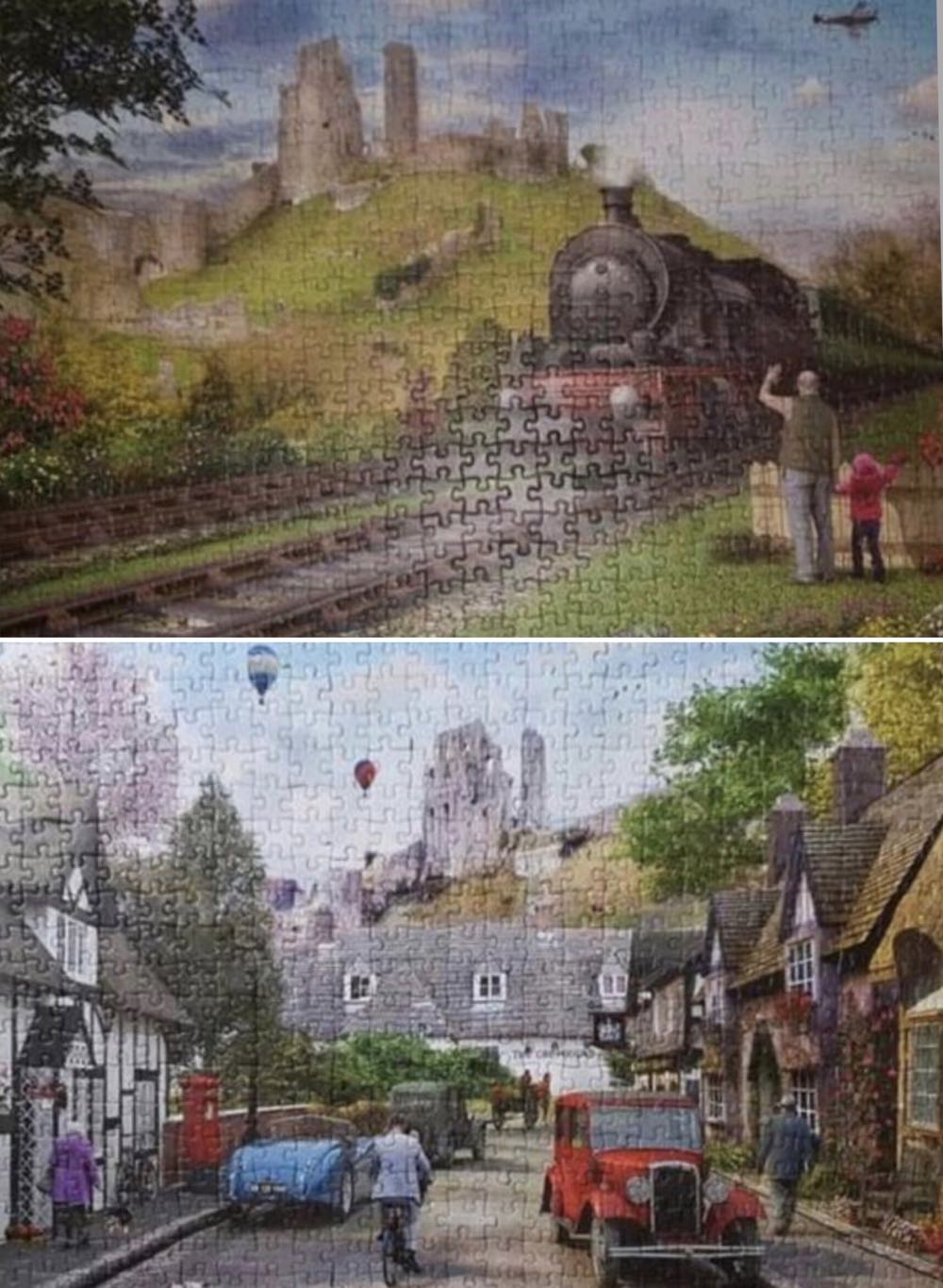 Corfe Castle Dorset - Falcon de luxe puzzle collectible [Barcode 8710126111529] - Main Image 3