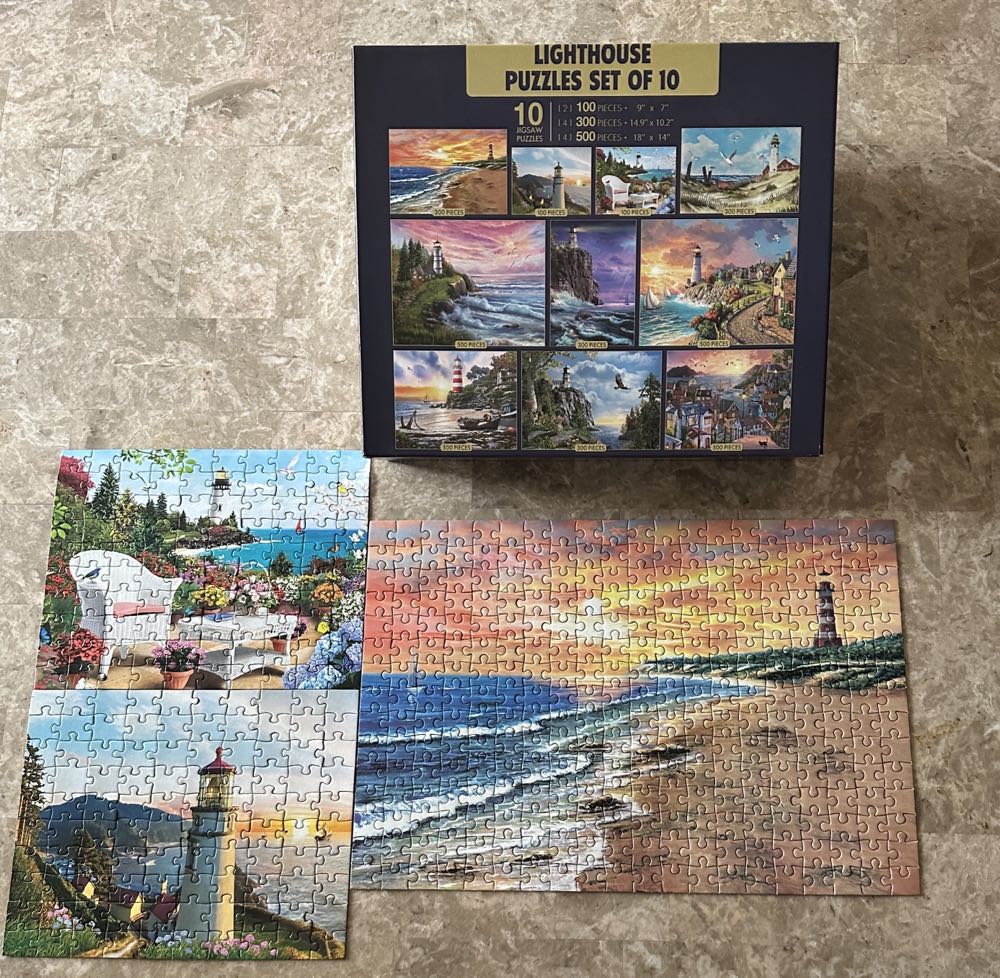 Lighthouse Puzzles Set Of 10 - Chinese puzzle collectible - Main Image 2