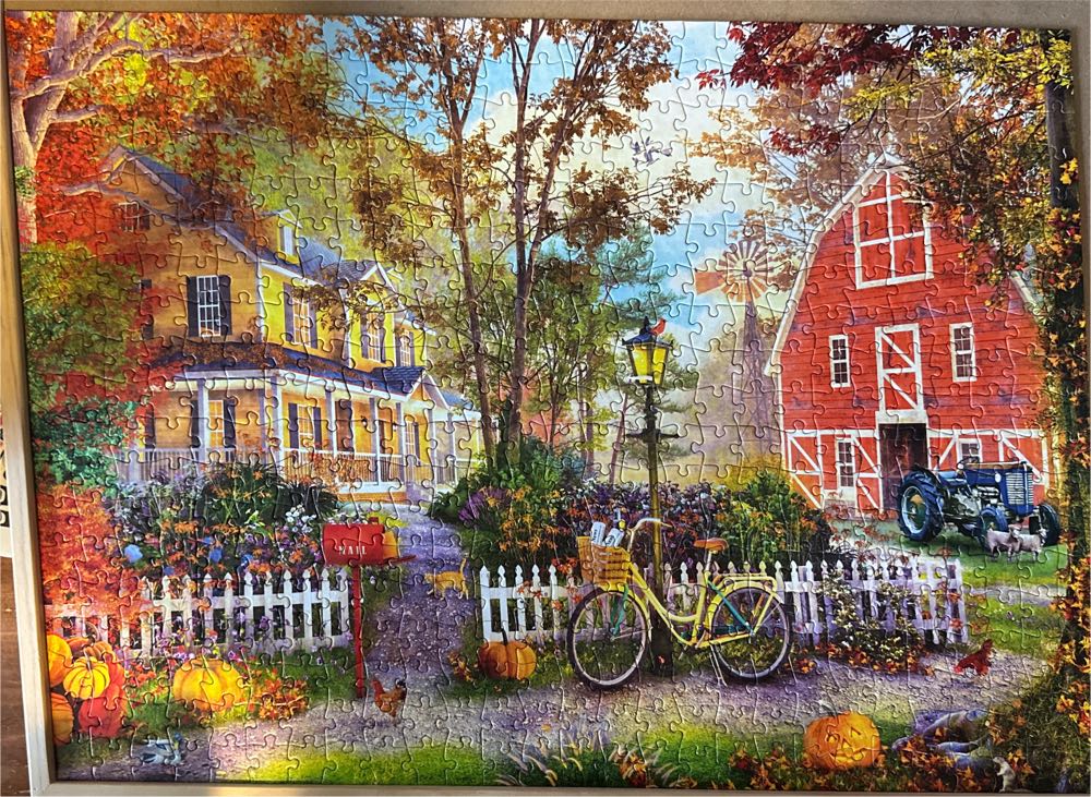 SOLD Autumn Farmhouse - Buffalo puzzle collectible [Barcode 079346332564] - Main Image 3