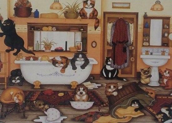 Bathroom Kittens - Bits & Pieces Puzzle puzzle collectible [Barcode 704812201135] - Main Image 2