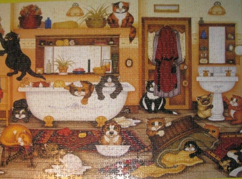 Bathroom Kittens - Bits & Pieces Puzzle puzzle collectible [Barcode 704812201135] - Main Image 3