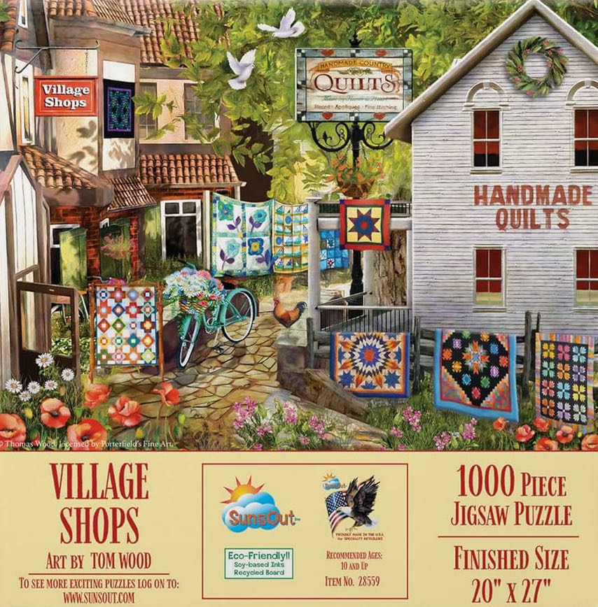Village Shops - SunsOut puzzle collectible [Barcode 796780285590] - Main Image 2
