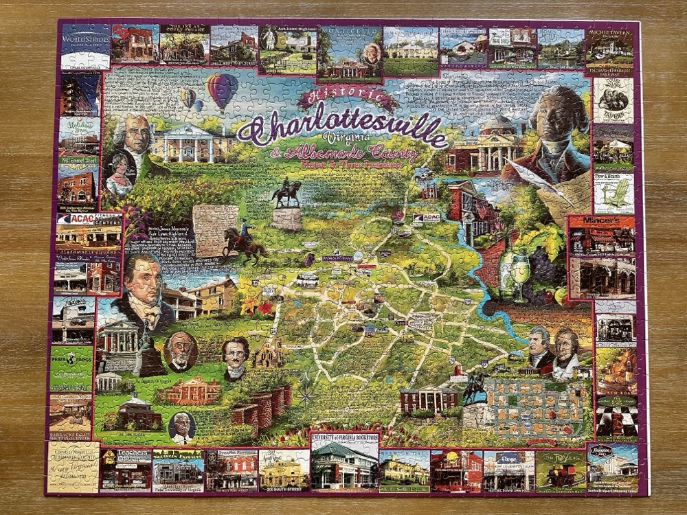 Historic Charlottesville VA - White Mountain Puzzles puzzle collectible [Barcode 724819248155] - Main Image 2
