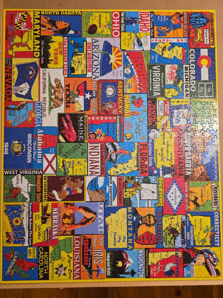 State Stickers - White Mountain Puzzles puzzle collectible [Barcode 724819264872] - Main Image 3