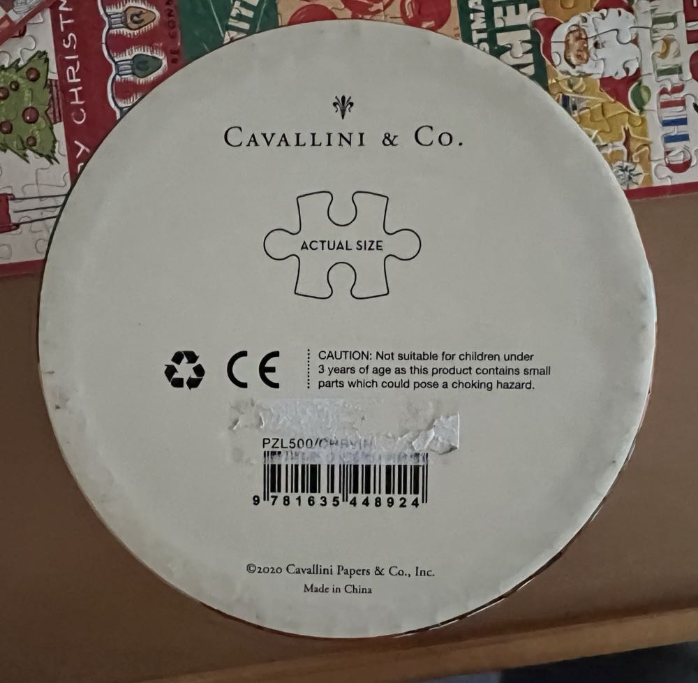 Christmas Vintage Puzzle - Cavallini puzzle collectible [Barcode 178163000059] - Main Image 3