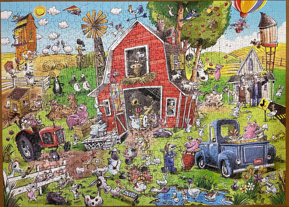 Farmyard Folly - DoodleTown - Cobble Hill puzzle collectible [Barcode 625012445092] - Main Image 2