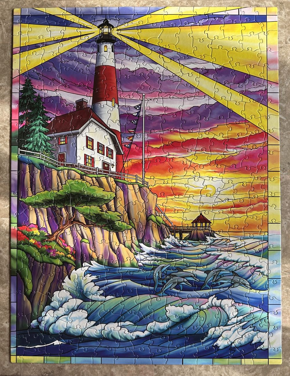 Dolphin Bay Lighthouse - SunsOut puzzle collectible [Barcode 796780629141] - Main Image 3
