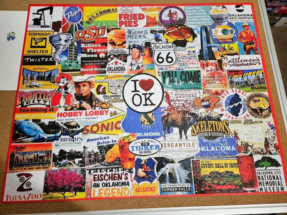 I Love Oklahoma - White Mountain puzzle collectible [Barcode 724819266548] - Main Image 2