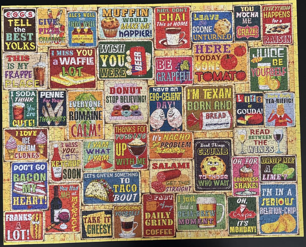 Food & Drink Puns - White Mountain Puzzles puzzle collectible [Barcode 724819266463] - Main Image 2