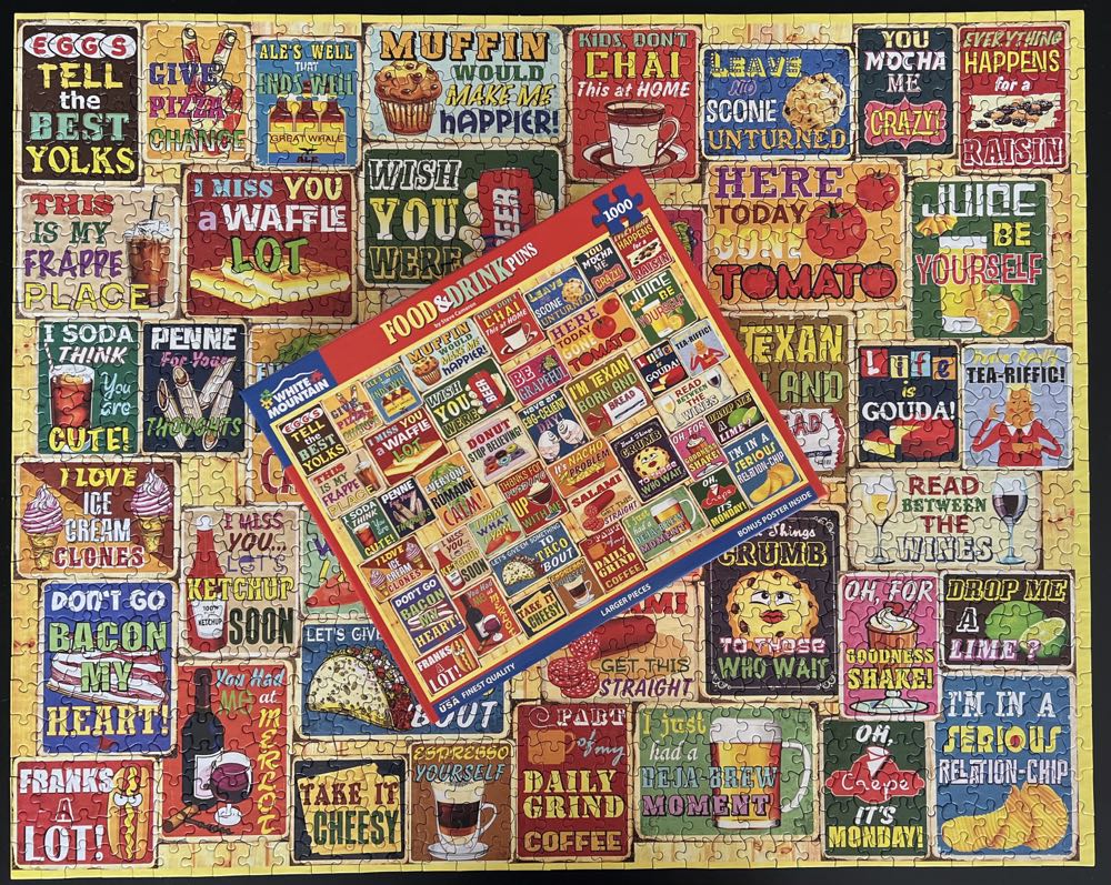 Food & Drink Puns - White Mountain Puzzles puzzle collectible [Barcode 724819266463] - Main Image 4
