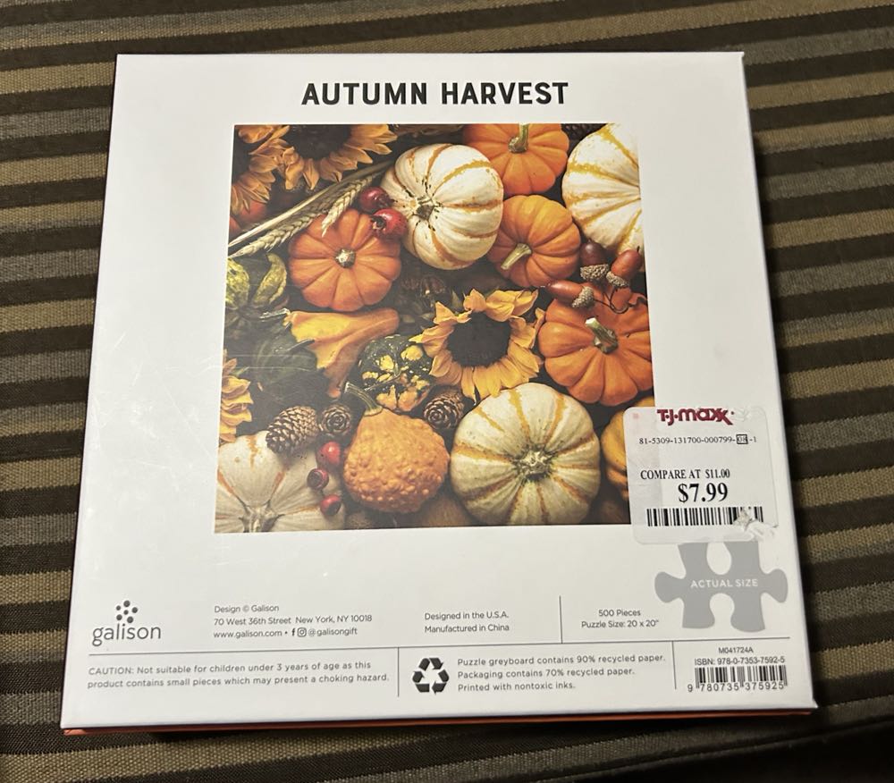 Autumn Harvest  - Galison puzzle collectible [Barcode 9780735375925] - Main Image 3