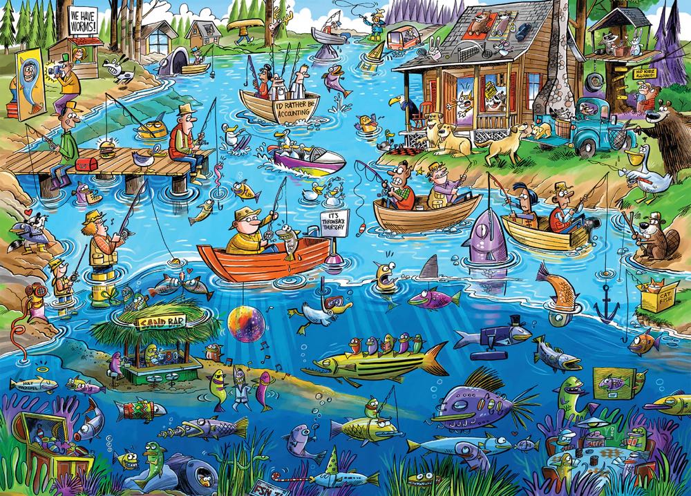 Doodletown : Gone Fishing - Cobble Hill puzzle collectible [Barcode 625012445030] - Main Image 2