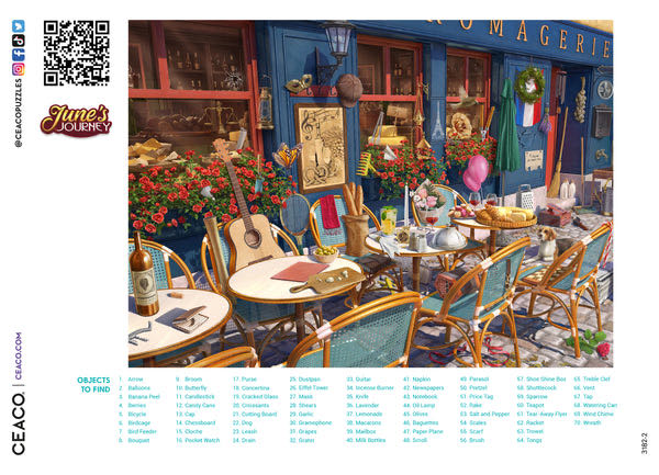 June’s Journey: Wine & Cheese Shop - Ceaco puzzle collectible [Barcode 021081310697] - Main Image 4