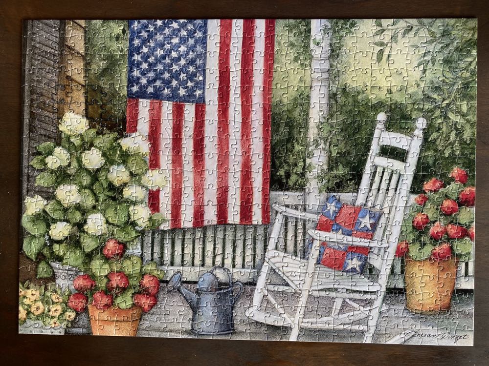 Americana: Front Porch Flag - Buffalo Games puzzle collectible - Main Image 2
