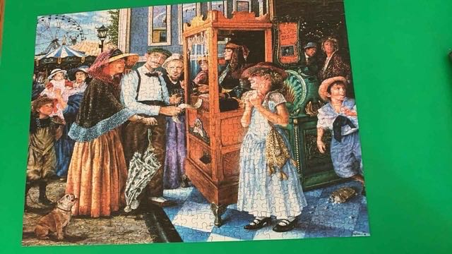 Cobble Hill Piece Puzzle Fishing Cabin Sample Poster Included