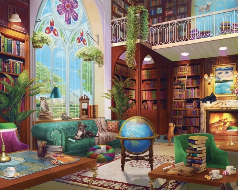 The Library - Springbok puzzle collectible [Barcode 091683111640] - Main Image 2