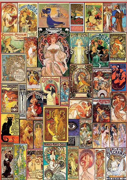 Art Nouveau Posters - Educa puzzle collectible [Barcode 8412668192584] - Main Image 4
