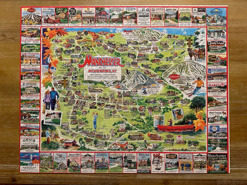 Manchester And The Mountains, VT - White Mountain Puzzles puzzle collectible [Barcode 724819248308] - Main Image 2