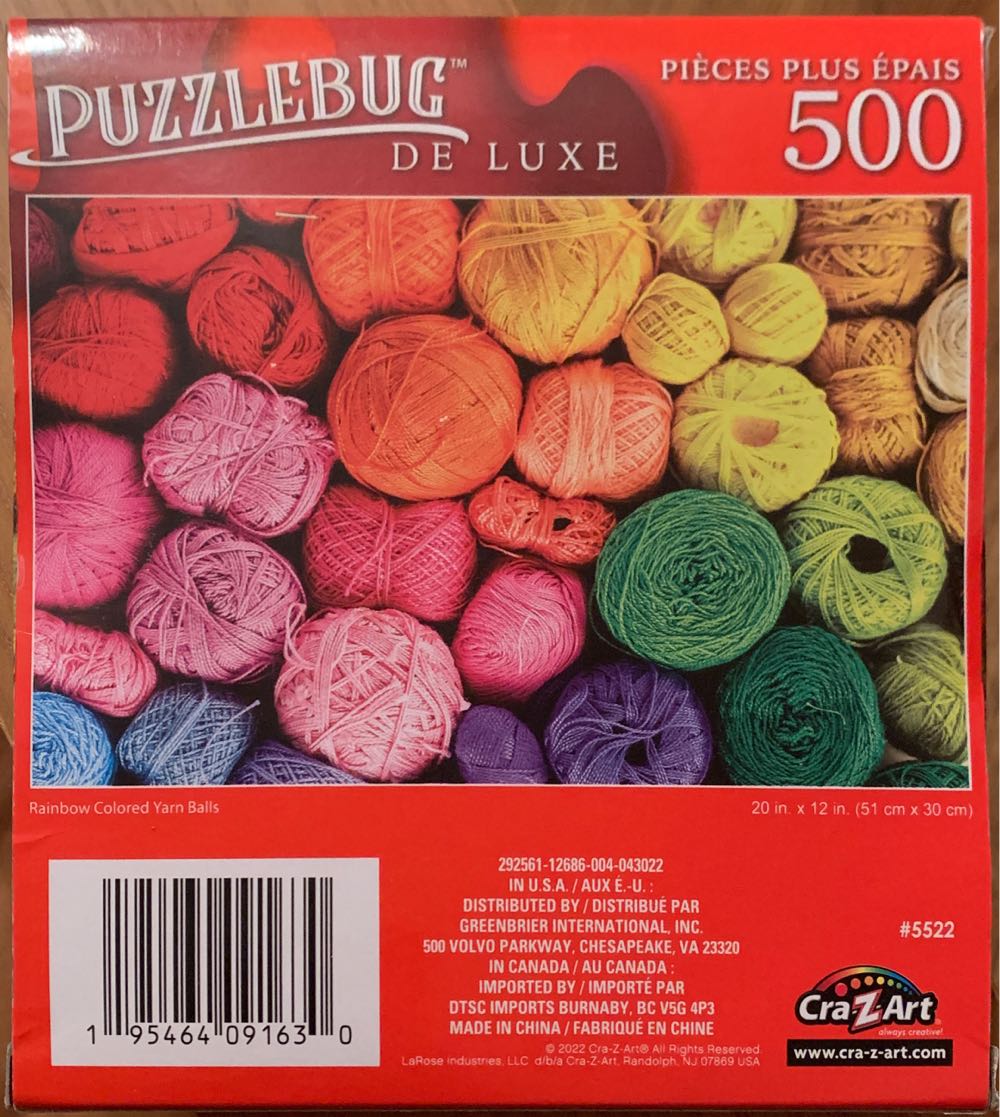 Rainbow Colored Yarn Balls - Puzzlebug puzzle collectible [Barcode 195464091630] - Main Image 2