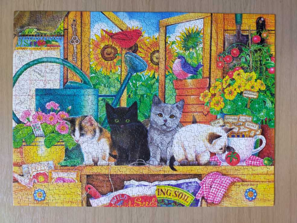 Potting Shed Kittens - SunsOut puzzle collectible [Barcode 796780719699] - Main Image 2