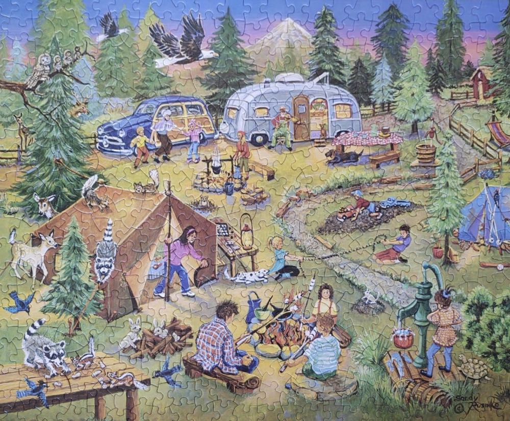 Camping with Grandma and Gramps (V)🧩 - Bits And Pieces puzzle collectible [Barcode 6922963562354] - Main Image 3