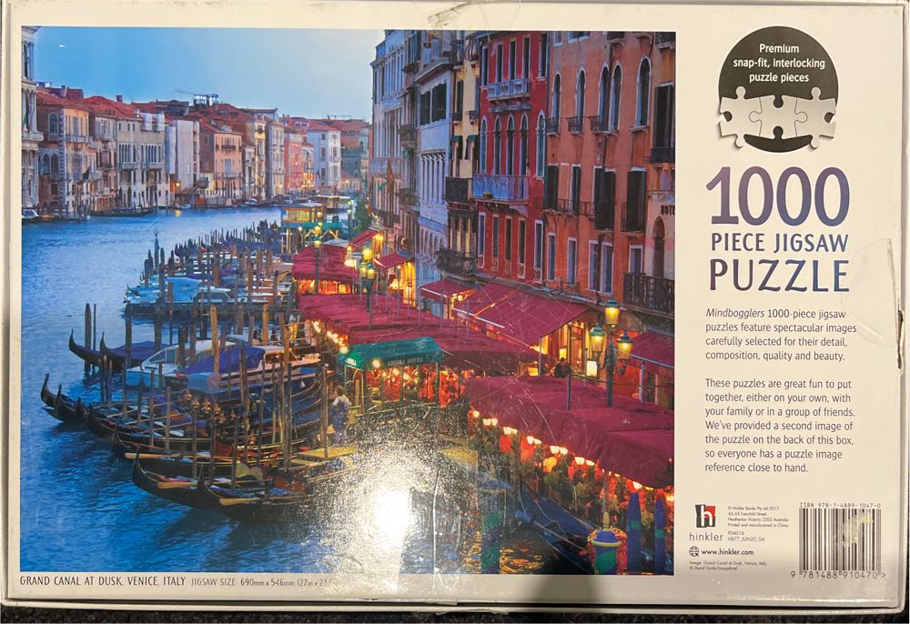 Grand Canal At Dusk Venice Italy - Mindbogglers/Hinkler puzzle collectible [Barcode 9781488910470] - Main Image 2
