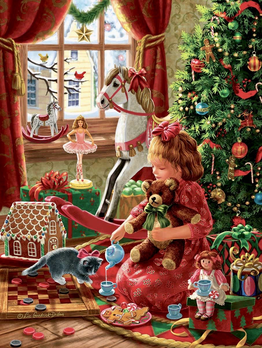 Young Girl’s Christmas • - SunsOut puzzle collectible [Barcode 796780598065] - Main Image 2
