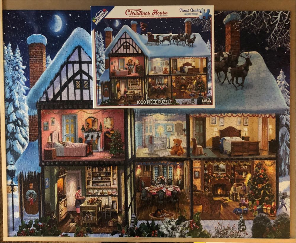 Christmas House - White Mountain puzzle collectible [Barcode 724819258208] - Main Image 3