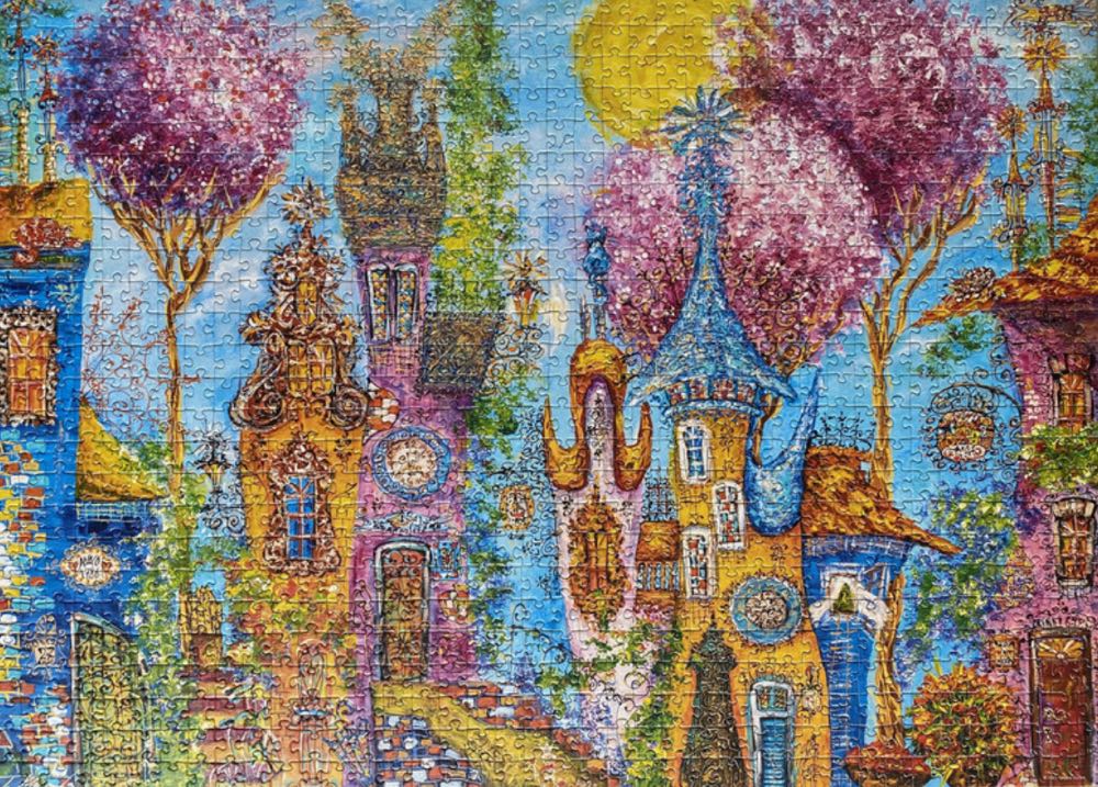 Charming Village - Pink Tree - HEYE puzzle collectible [Barcode 4001689300128] - Main Image 3