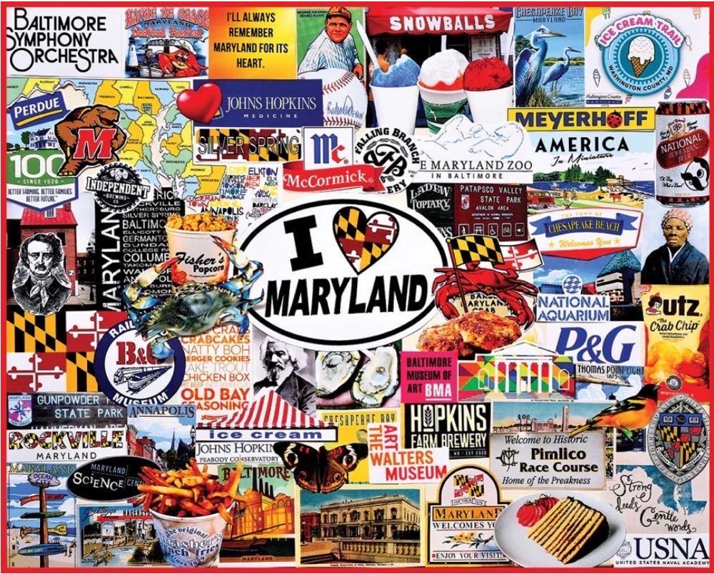 I Love Maryland - White Mountain puzzle collectible [Barcode 724819266531] - Main Image 2
