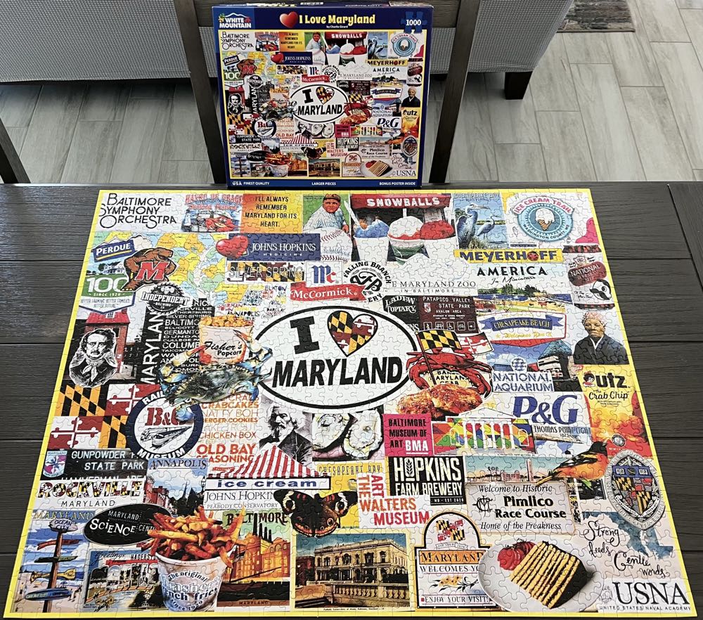 I Love Maryland - White Mountain puzzle collectible [Barcode 724819266531] - Main Image 3