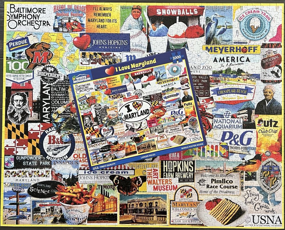 I Love Maryland - White Mountain puzzle collectible [Barcode 724819266531] - Main Image 4