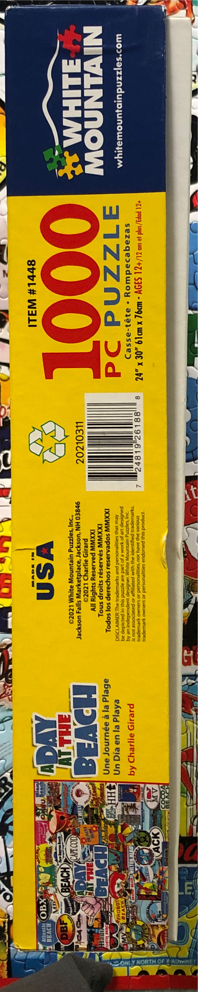 A Day At The Beach - White Mountain puzzle collectible [Barcode 724819261888] - Main Image 3