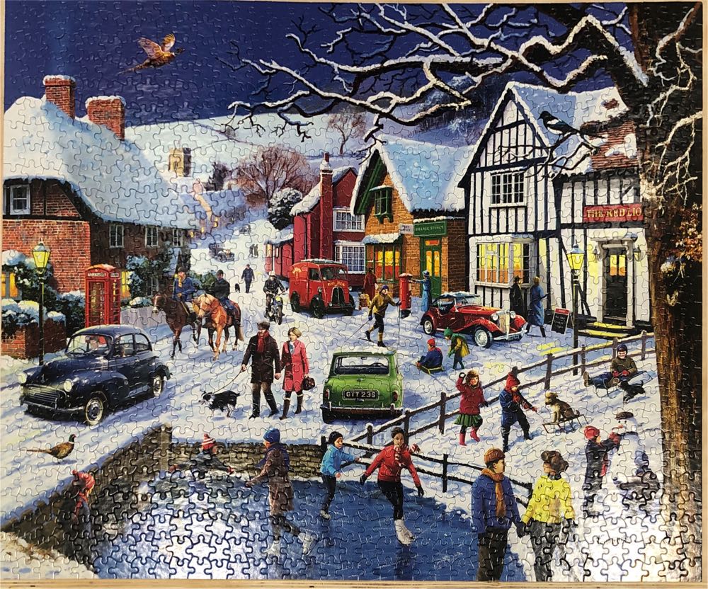 Festive Village  - White Mountain puzzle collectible [Barcode 724819262359] - Main Image 2
