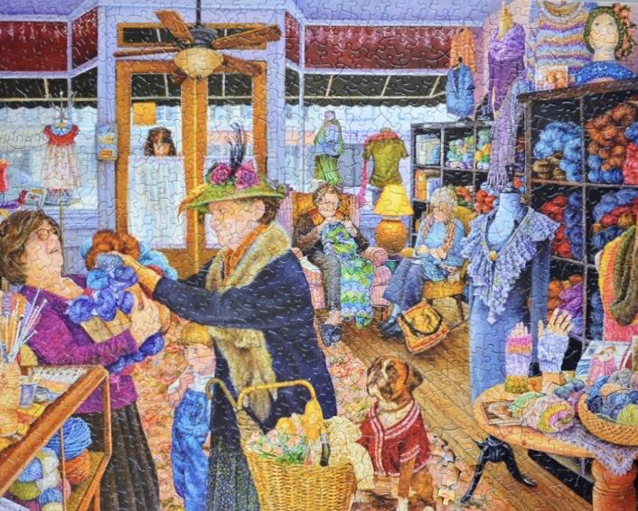 The Yarn Shop - SunsOut puzzle collectible [Barcode 796780442405] - Main Image 3