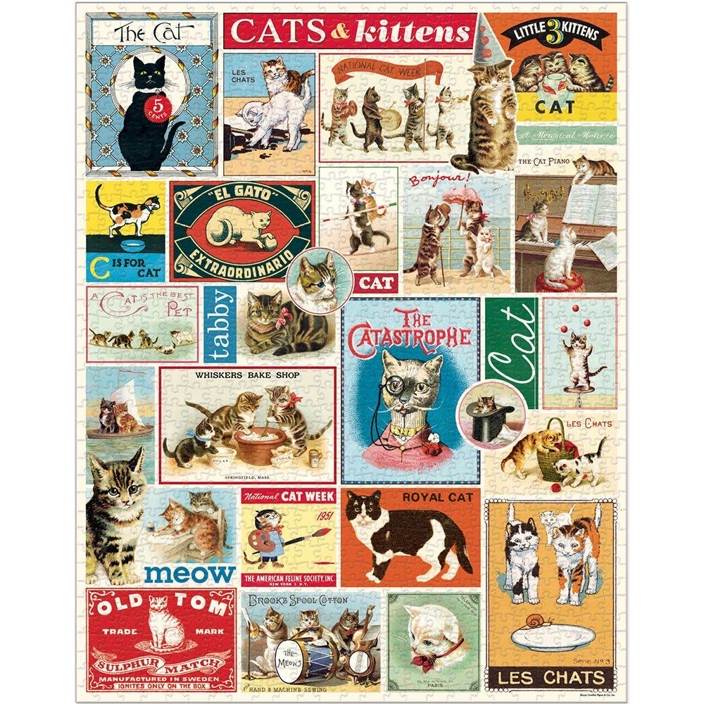 Cats & Kittens - Cavallini & Co. puzzle collectible [Barcode 178163000059] - Main Image 2