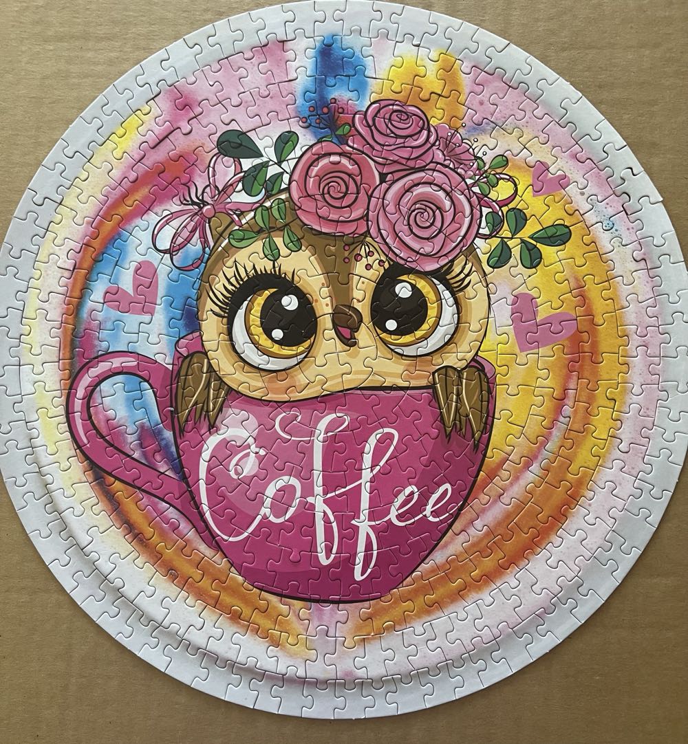 Round - Coffee Owl - CraZArt puzzle collectible [Barcode 639277537508] - Main Image 2