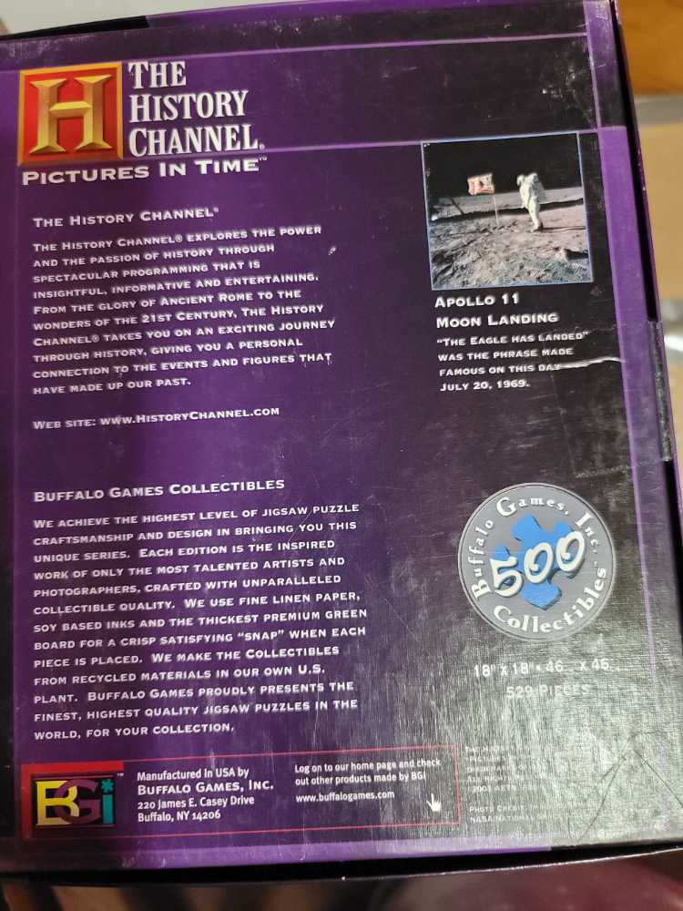 History Channel Apollo 11 Moon Landing Pictures In Time ... - Buffalo Games puzzle collectible [Barcode 079346003358] - Main Image 2