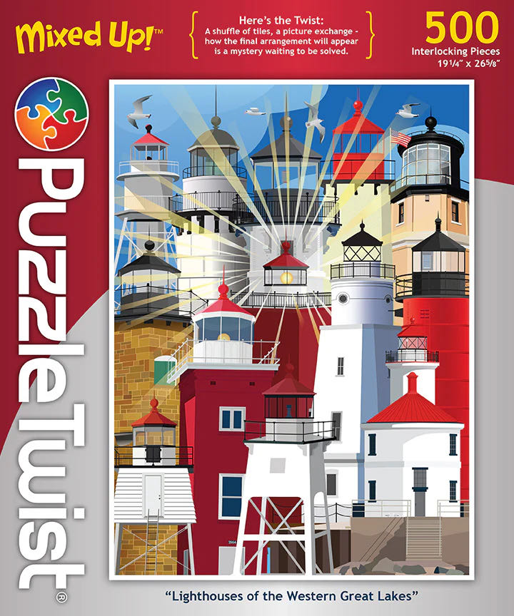 Lighthouses Of The Western Great Lakes - Puzzle Twist puzzle collectible [Barcode 614399106207] - Main Image 2