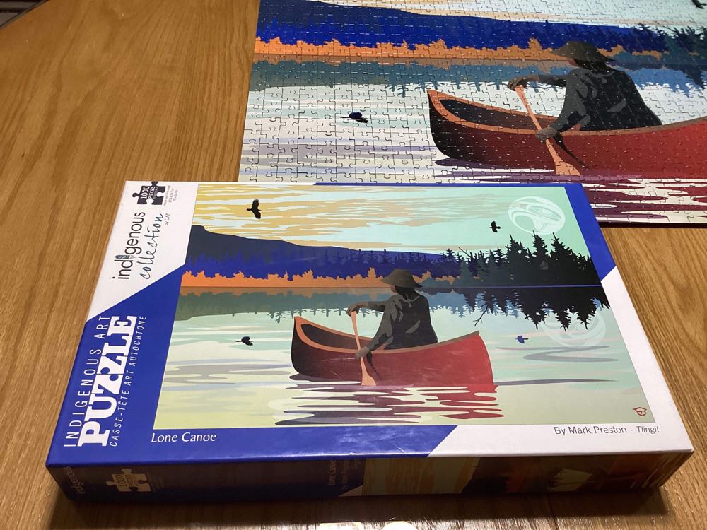 Canadian Art Prints Lone Canoe - Indigenous Art puzzle collectible [Barcode 772665430200] - Main Image 4