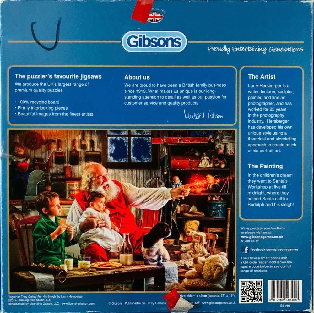 Calling The Sleigh - Gibsons puzzle collectible [Barcode 5012269061468] - Main Image 4