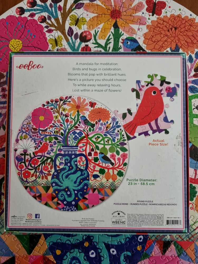 Birds And flowers - Eeboo puzzle collectible [Barcode 689196511233] - Main Image 3