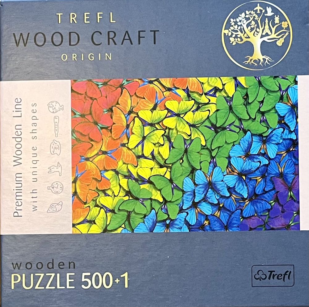 Rainbow Butterflies - Trefl Wood Craft puzzle collectible [Barcode 5900511201598] - Main Image 2