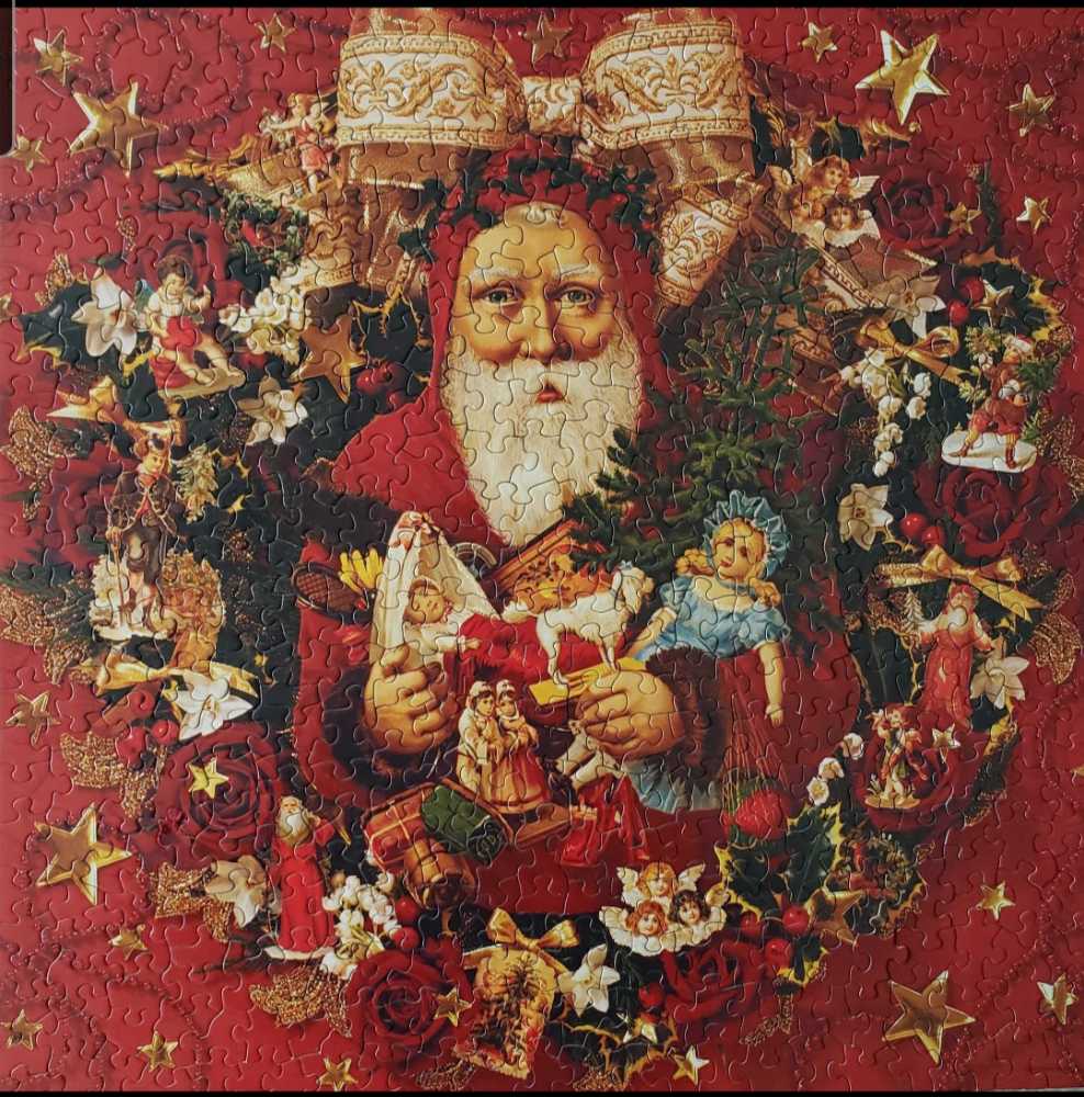 Old Christmas Wreath - Springbok puzzle collectible - Main Image 2