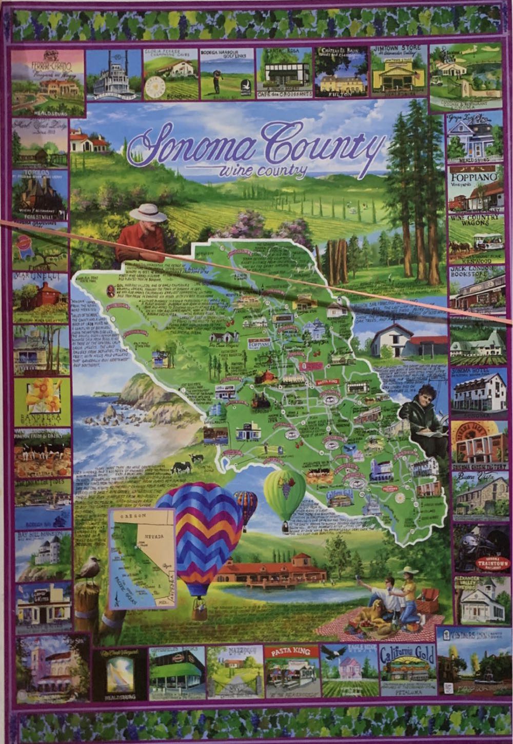 Sonoma County California Wine Country/Sealed/SellShip - White Mountain Graphics puzzle collectible [Barcode 724819246939] - Main Image 2