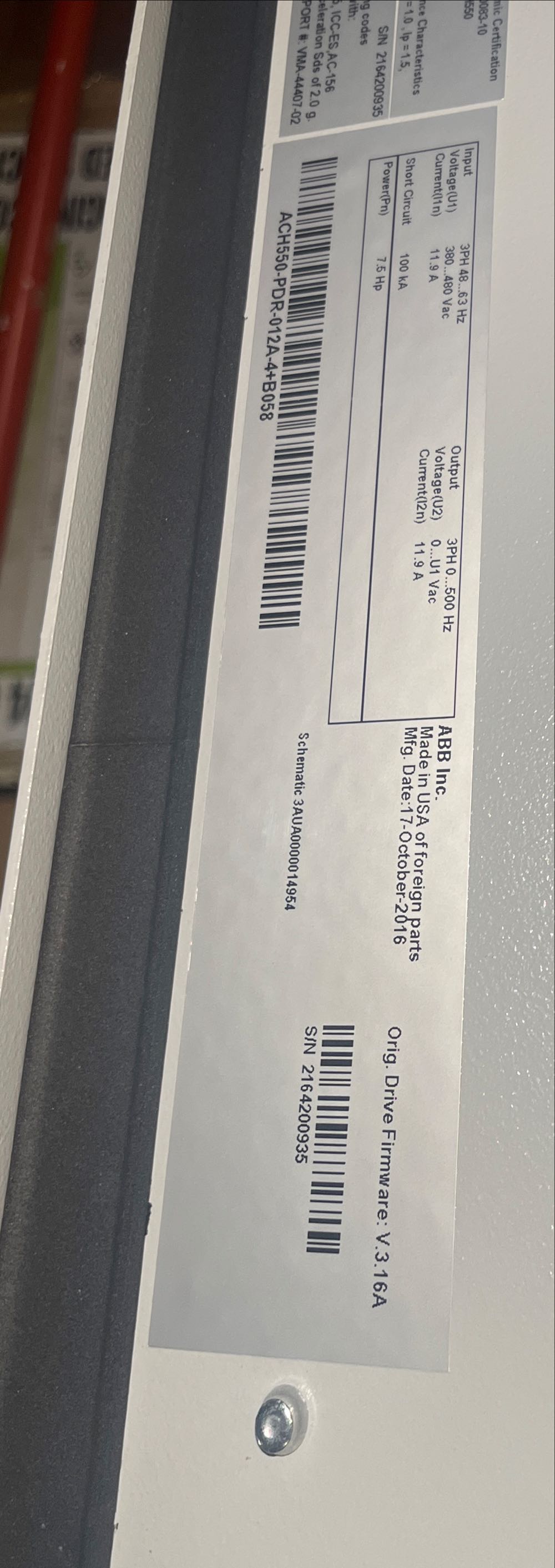 ABB550. 460V 7.5 HP VFD - ABB puzzle collectible - Main Image 3