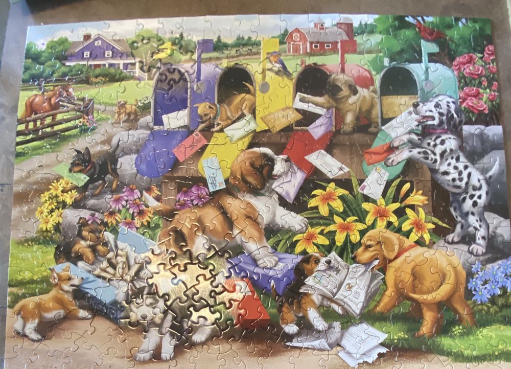 Mischief At The Mailbox - Bits & Pieces puzzle collectible [Barcode 192949048158] - Main Image 2