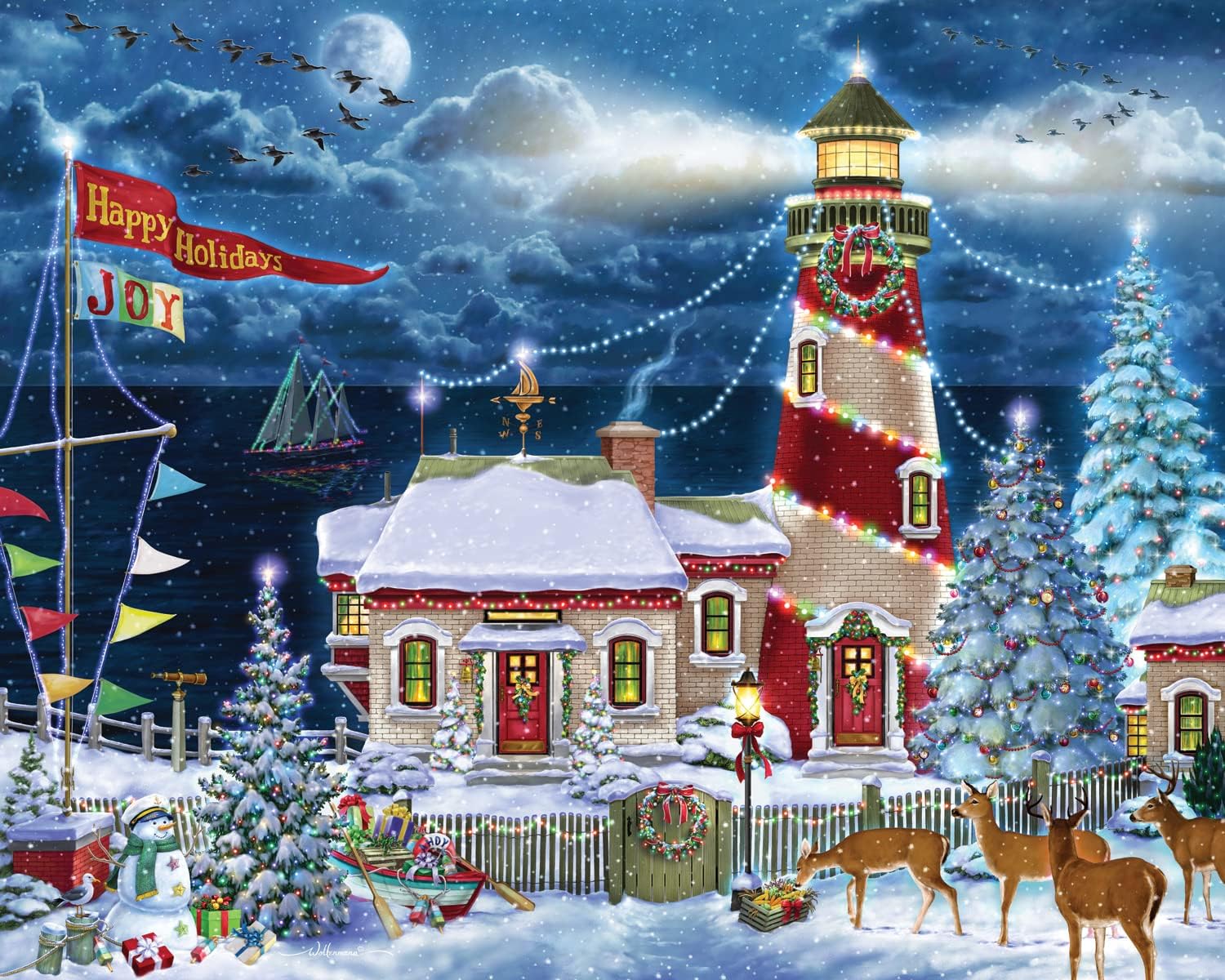 Christmas Lighthouse - Look 👀 - Vermont CC puzzle collectible [Barcode 819273024145] - Main Image 2