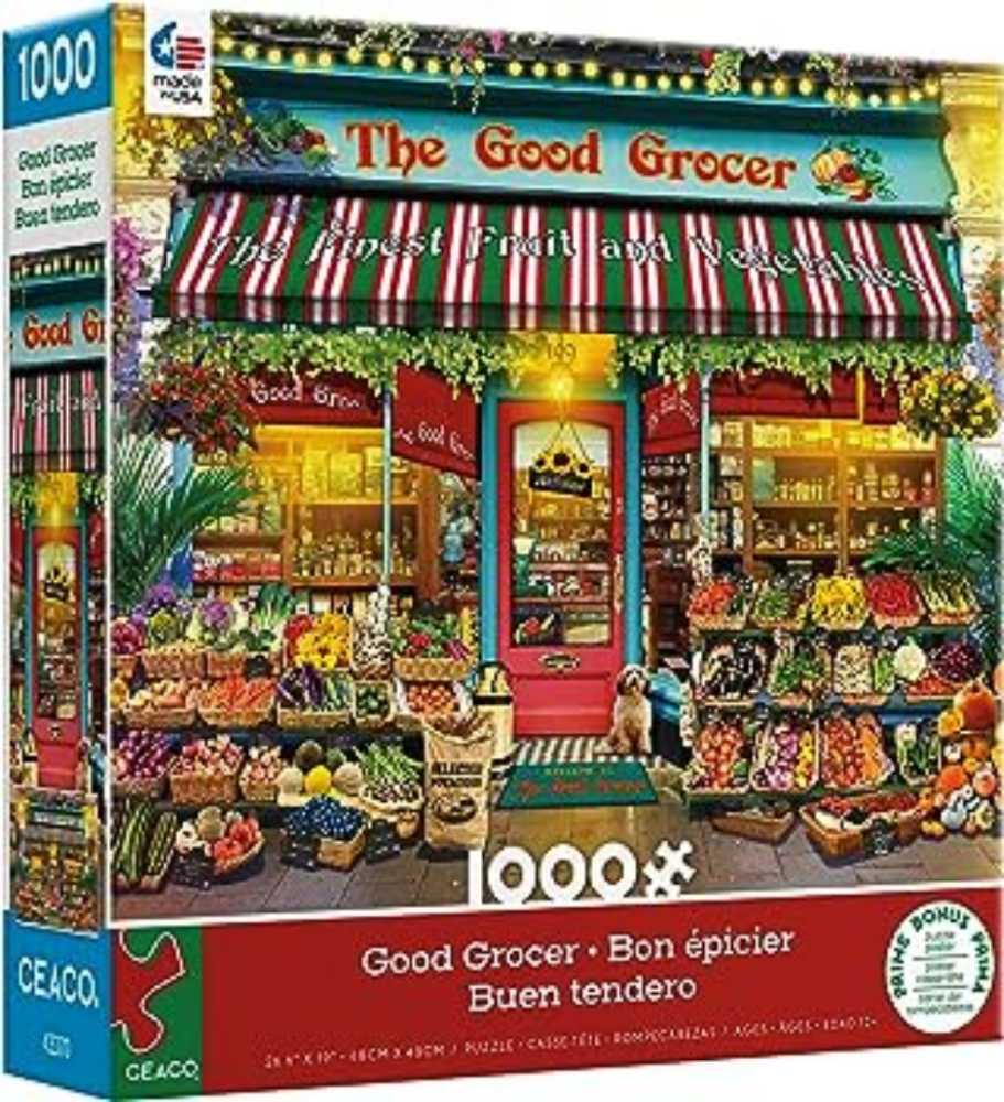 Shop Windows - Good Grocer - Ceaco puzzle collectible [Barcode 021081311090] - Main Image 2