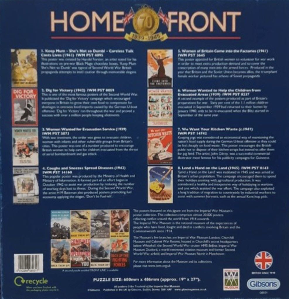 Home Front - Gibsons puzzle collectible [Barcode 5012269060317] - Main Image 4
